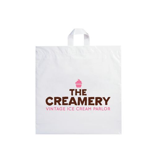 Custom Printed Fused Soft Loop Handle Plastic Bag (18"x18"x4") - Flexo Ink - 19SL18184-FI